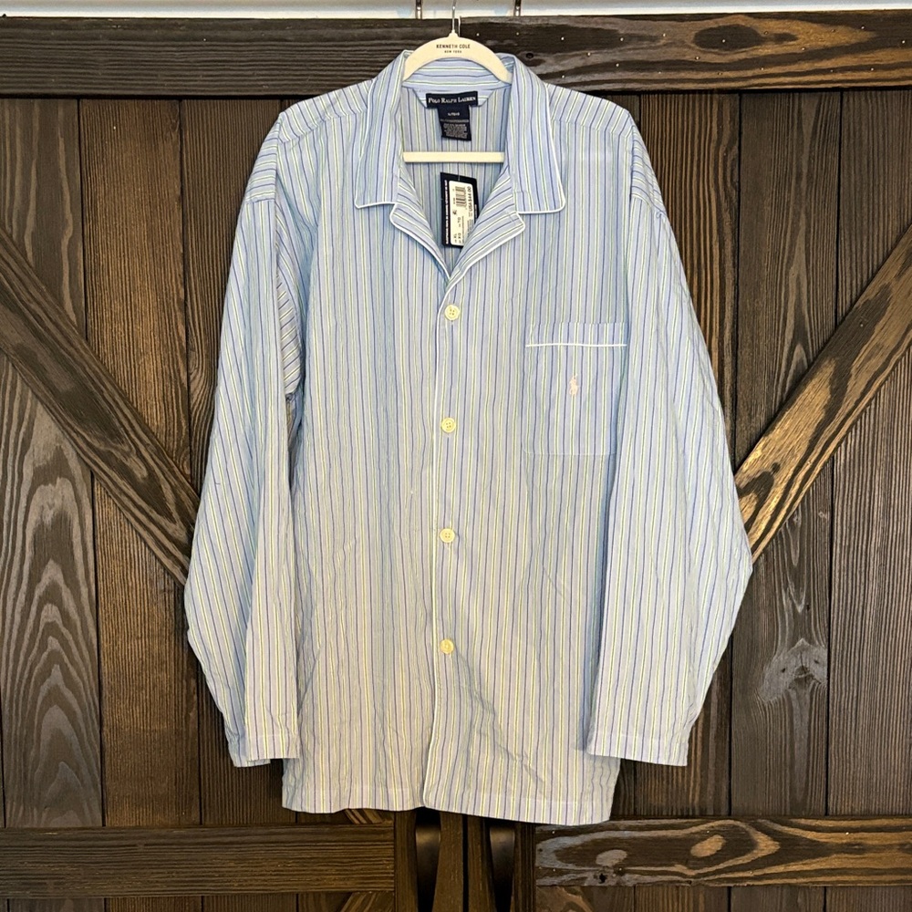 Polo by Ralph Lauren Blue Striped Pajama Shirt